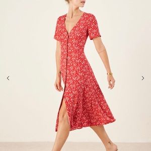 Reformation Locklin Dress - Merci Red - size 8